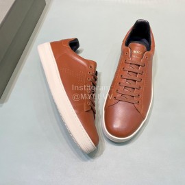 Tom Ford Brown Calf Leather Lace Up Sneakers For Men