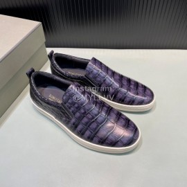 Tom Ford Crocodile Leather Casual Loafers For Men Purple