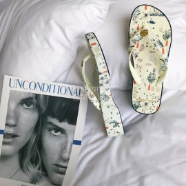 Tory Burch Summer Fashion Printed Flip Flops For Women White