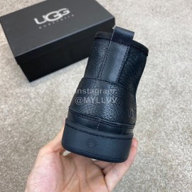 Ugg Fashion Calf Leather Warm Short Boots For Men Black