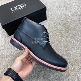 Ugg Fashion Cowhide Warm Wool Short Boots For Men Black