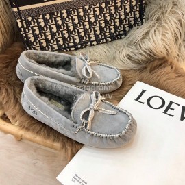 Ugg Winter Soft Wool Bow Casual Shoes For Women Gray