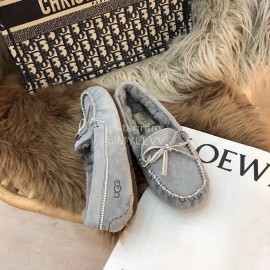 Ugg Winter Soft Wool Bow Casual Shoes For Women Gray