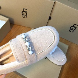 Ugg Winter New Soft Wool Pearl Casual Shoes For Women Pink