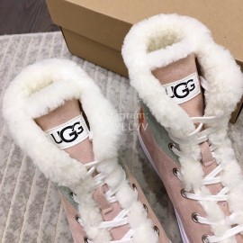 Ugg Fashion Color Matching Wool Boots For Women Pink