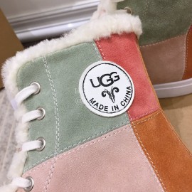 Ugg Fashion Color Matching Wool Boots For Women Pink