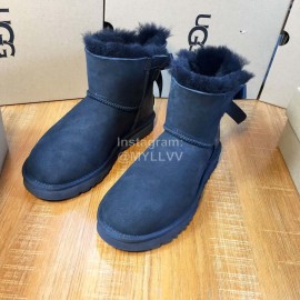 Ugg Winter Warm Wool Boots For Women Dark Blue