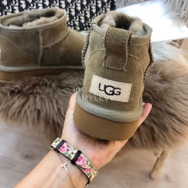 Ugg Winter Mini Warm Wool Short Boots For Women Coffee