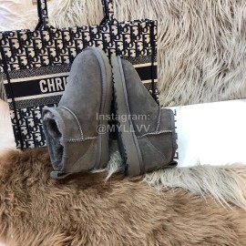 Ugg Winter Mini Warm Wool Short Boots For Women Gray