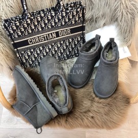 Ugg Winter Mini Warm Wool Short Boots For Women Gray