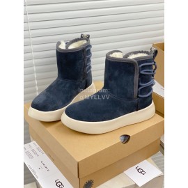 Ugg Winter Thick Soled Wool Boots For Women Dark Blue