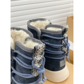 Ugg Winter Thick Soled Wool Boots For Women Dark Blue