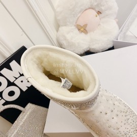Ugg Winter Fashion Wool Diamond Boots For Women White