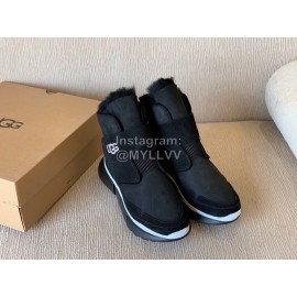 Ugg Winter Nubuck Velcro Thick Soled Boots For Women Black