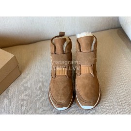 Ugg Winter Nubuck Velcro Thick Soled Boots For Women Brown