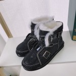 Ugg Winter Warm Wool Diamond Waterproof Boots For Women Black
