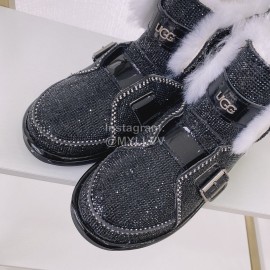 Ugg Winter Warm Wool Diamond Waterproof Boots For Women Black