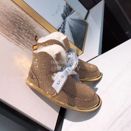 Ugg Winter Cute Bow Wool Boots For Women Gold
