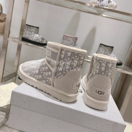 Ugg Co Branded Dior Winter Short Boots For Women Gray