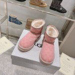 Ugg Co Branded Gucci Winter Short Boots For Women Pink