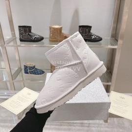 Ugg Co Branded Lv Winter Wool Short Boots For Women White