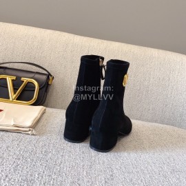 Valentino Fashion Black High Heeled Boots For Women