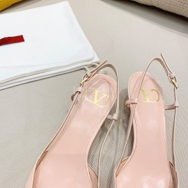 Valentino Fashion Calfskin Pointed High Heel Sandals Pink