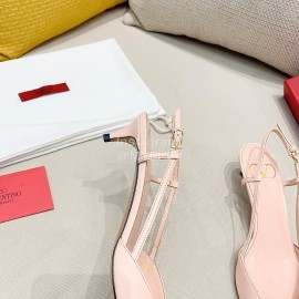 Valentino Fashion Calfskin Pointed High Heel Sandals Pink