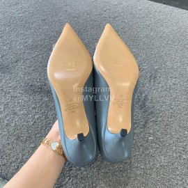 Valentino Fashion Diamond Pointed High Heels For Women Blue