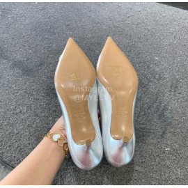 Valentino Fashion Diamond Pointed High Heels For Women Silver
