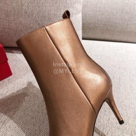 Valentino Winter New Metal V-Button High Heel Boots For Women