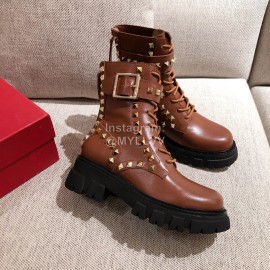 Valentino Autumn Winter Retro Boots For Women Brown