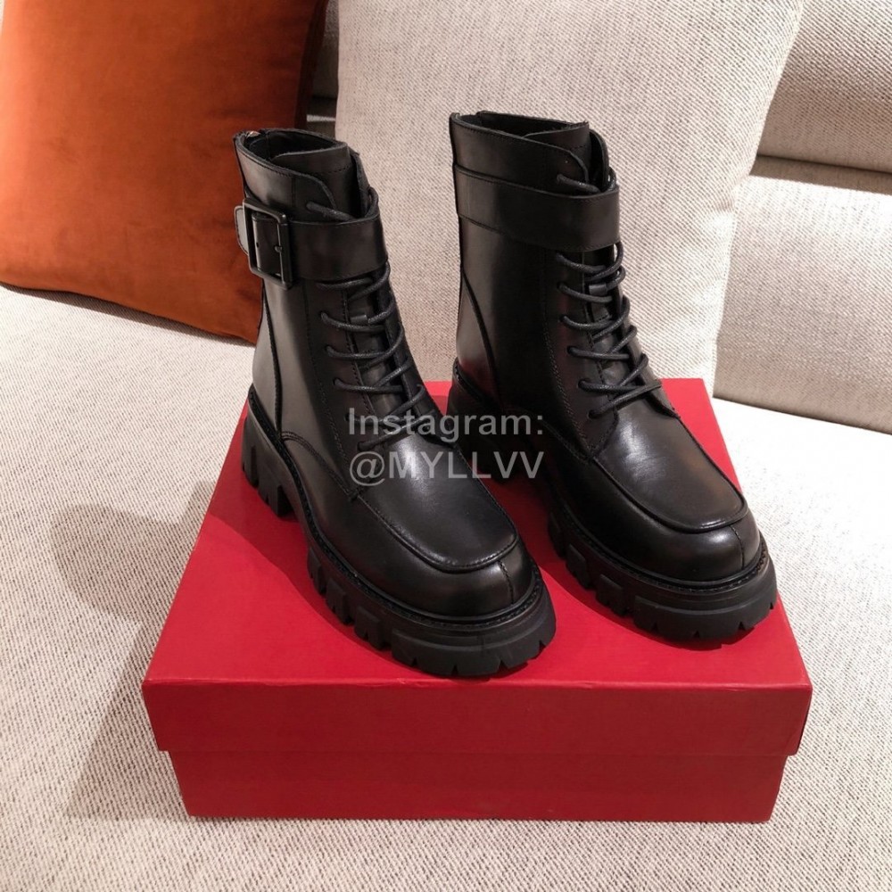 Valentino Autumn Winter Retro Black Boots For Women