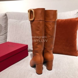 Valentino Fall Winter Brown Sheepskin High Heel Long Boots 
