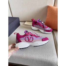 Valentino Autumn Winter Couple Color Matching Sneakers Purple