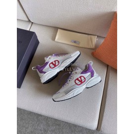 Valentino Autumn Winter Couple Color Matching Purple Sneakers