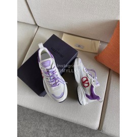Valentino Autumn Winter Couple Color Matching Purple Sneakers
