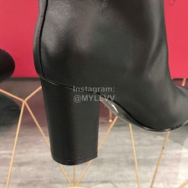 Valentino Fashion Black Calf High Heeled Long Boots For Women
