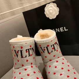 Valentino Fall Winter Love Pattern Wool Boots For Women