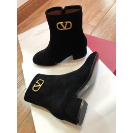 Valentino Autumn Winter New Black Leather Women Boots