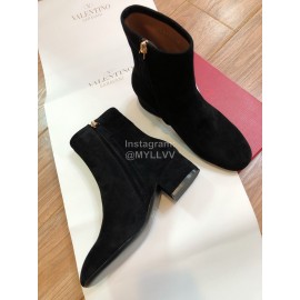 Valentino Autumn Winter New Black Leather Women Boots