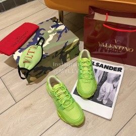 Valentino Couple Leather Sneakers Green