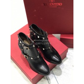 Valentino Fashion Black Calf High Heeled Boots For Women