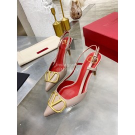 Valentino Fashion Leather Pointed High Heel Sandals For Women