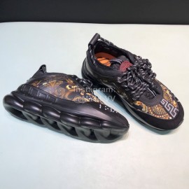 Versace Fashion Thick Soled Sneakers For Men And Women Black