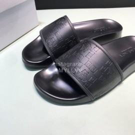 Versace Cowhide Embossed Slippers For Men And Women Black