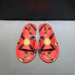 Versace Fashion Printing Leather Casual Slippers For Men Red