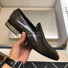 Versace Brown Calf Leather Casual Loafers For Men