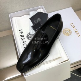 Versace Calf Leather Casual Loafers For Men Black