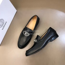 Versace Calf Leather Business Shoes For Men Black